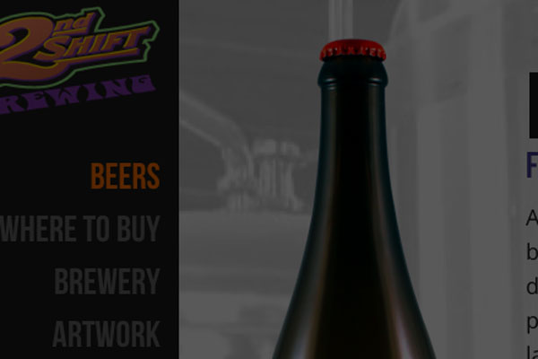 2nd Shift Brewing Website Screenshot