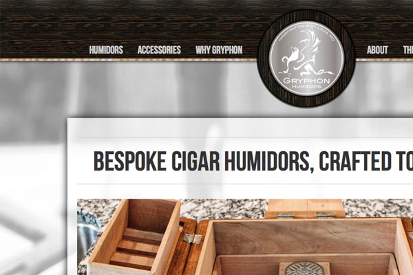 Gryphon Humidors Website Screenshot